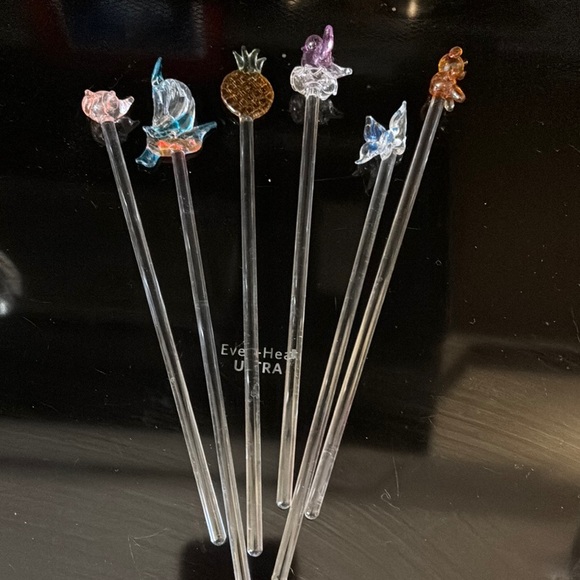 Dining | Glass Stir Sticks With Fun Designs | Poshmark